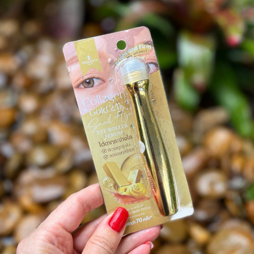 Сыворотка-роллер для глаз с коллагеном, биозолотом и муцином улитки Collagen Cold 24K Snail Hua Eye Roller Serum