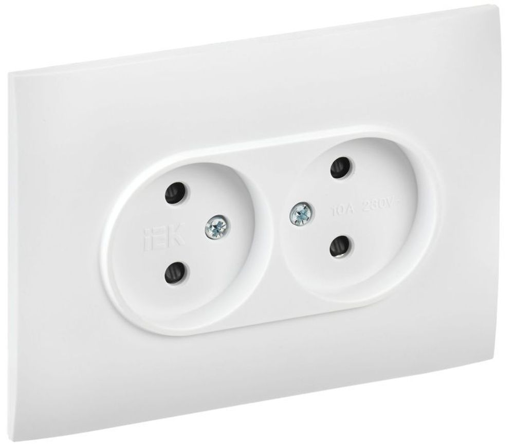Розетка 2-м SKANDY 10А без заземл. защ. шторки в сборе SK-R09W арктич. бел. IEK SK-R23-10-K01-F Розетка 2-м SKANDY 10А без заземл. защ. шторки в сборе SK-R09W арктич. бел. IEK SK-R23-10-K01-F