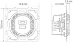 USB зарядное устройство 12 Вт тип A+С,  серия D16