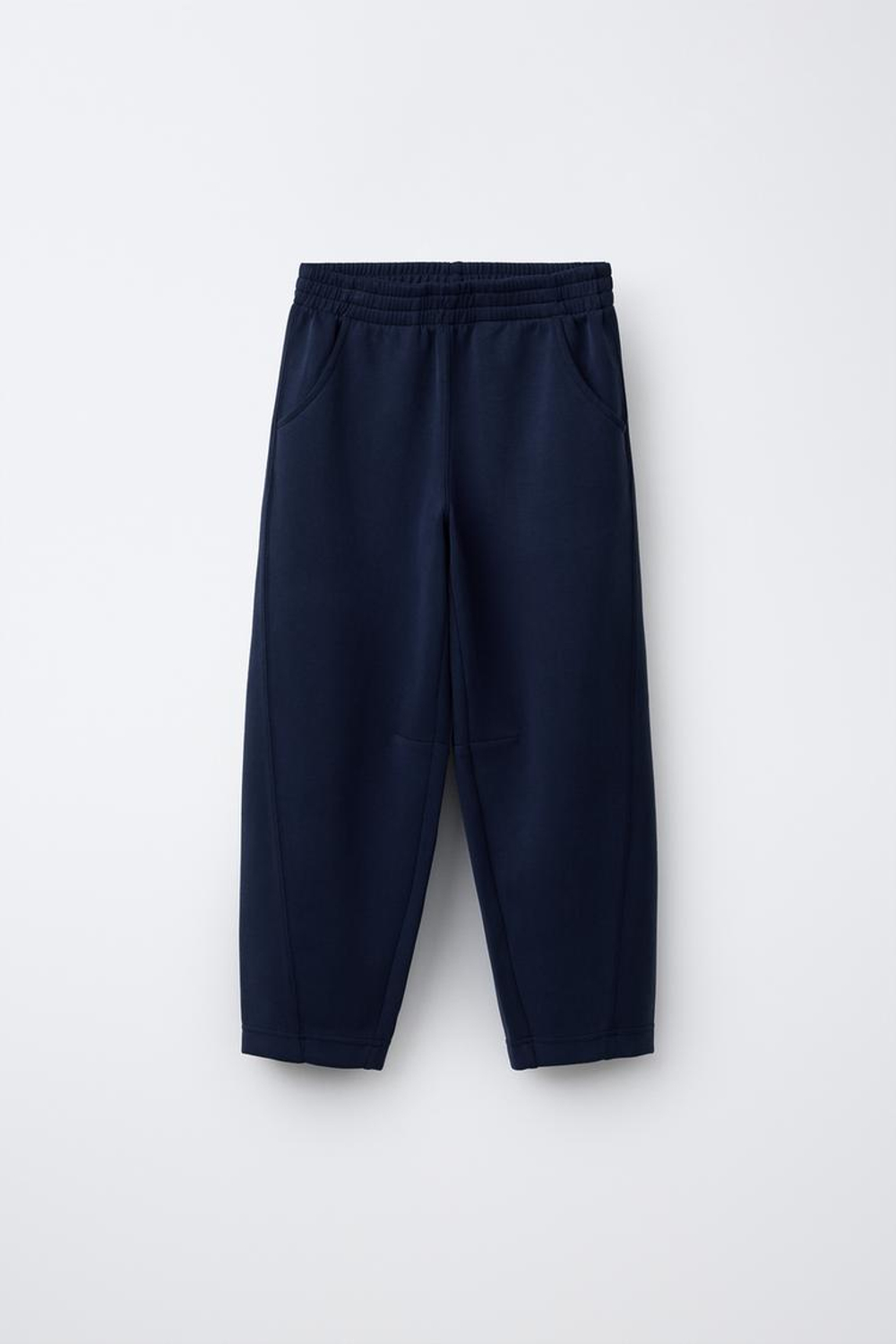 ZARA БРЮКИ С ЭЛАСТИЧНЫМ ПОЯСОМ, СИНИЙ