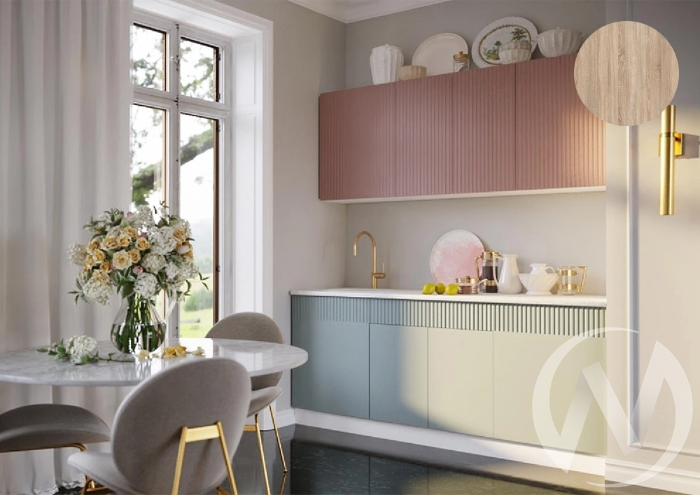 Кухня Оливия NEW 2;0м (белый/шарли pink; шарли бриз/сонома)
