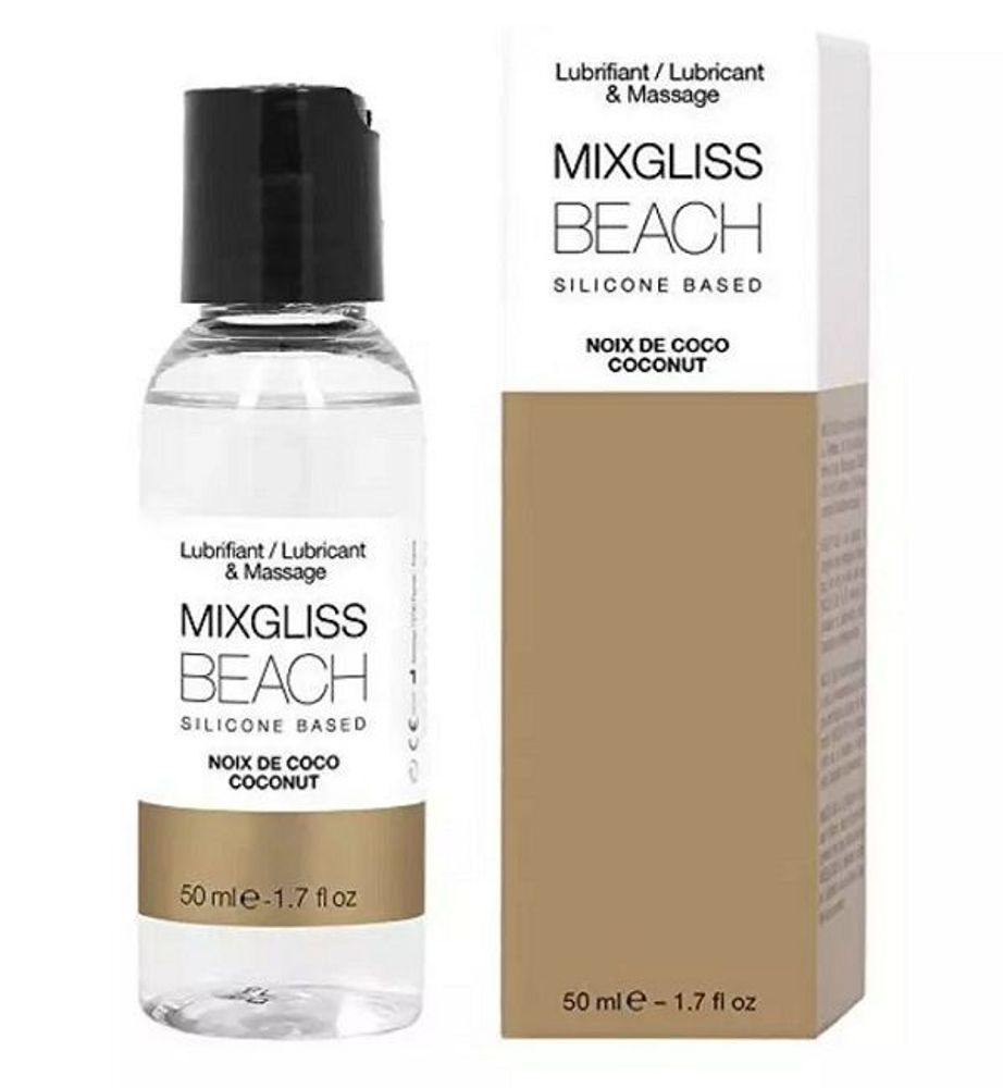 Mixgliss Beach 50 мл – силиконовая смазка с ароматом кокоса для массажа и секса