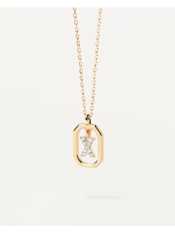 Колье женское PDPaola Мини-Буква X серебро 925 пробы покрытое золотом 750 пробы CO01-535-U