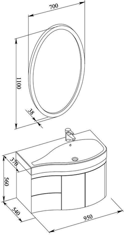 Мебель для ванной Aquanet Сопрано 95 R белый (2 дверцы 2 ящика)