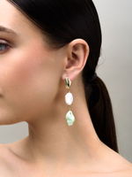 Серьги "Caramel shell pearl green" Gold