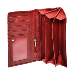 Красный кошелёк женский лаковый Coscet нат.кожа CS21-101B