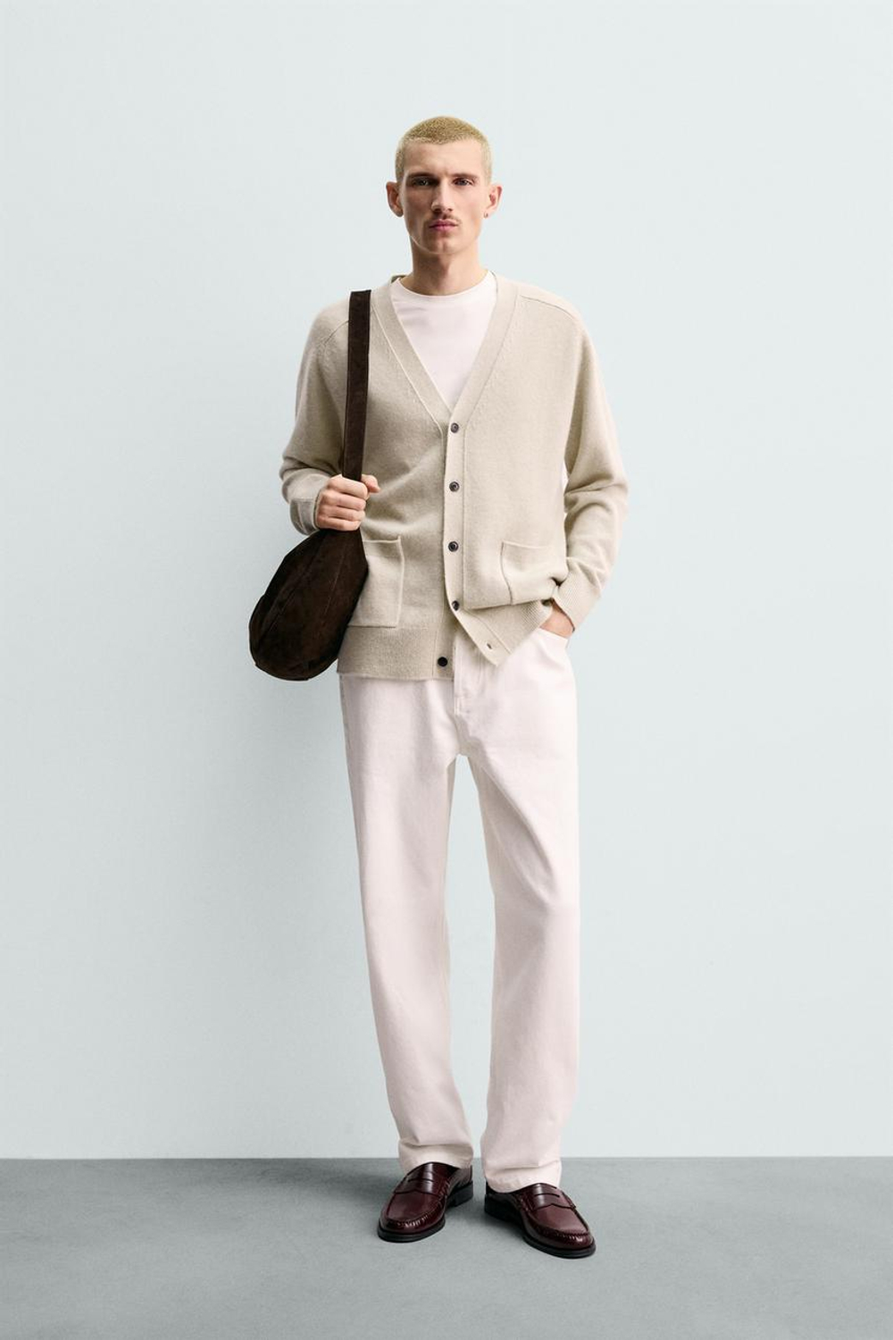 ZARA КАРДИГАН ИЗ ШЕРСТИ И АЛЬПАКИ, ЭКРЮ