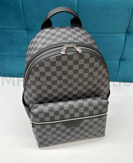 Мужской черный рюкзак Louis Vuitton Discovery PM с шахматным узором