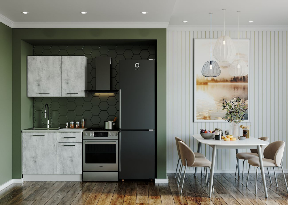 Кухонный гарнитур Пайн 1000 столешница 26 мм