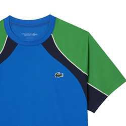 Мужская теннисная футболка Lacoste Ultra Dry Colour-Block Tennis - небесный