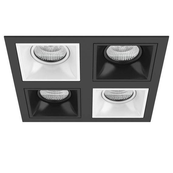 Комплект из светильников и рамки Lightstar Domino Quadro (214547+214506+214507+214506+214507) D54706070607