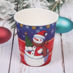 Стакан бумажный 0,2л в наборе 10 шт «Снеговик»