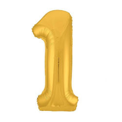 Фольгированная цифра, цвет Золото 102 см