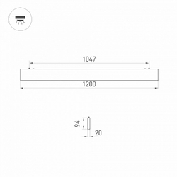 Линейный светильник подвесной Arlight 031530