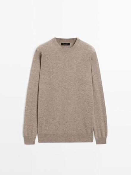Massimo Dutti Свитер из смесовой шерсти с круглым вырезом, норка