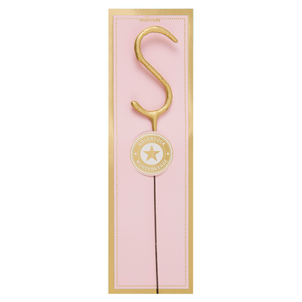 Бенгальская свеча "Буква S" (золото) 1 шт