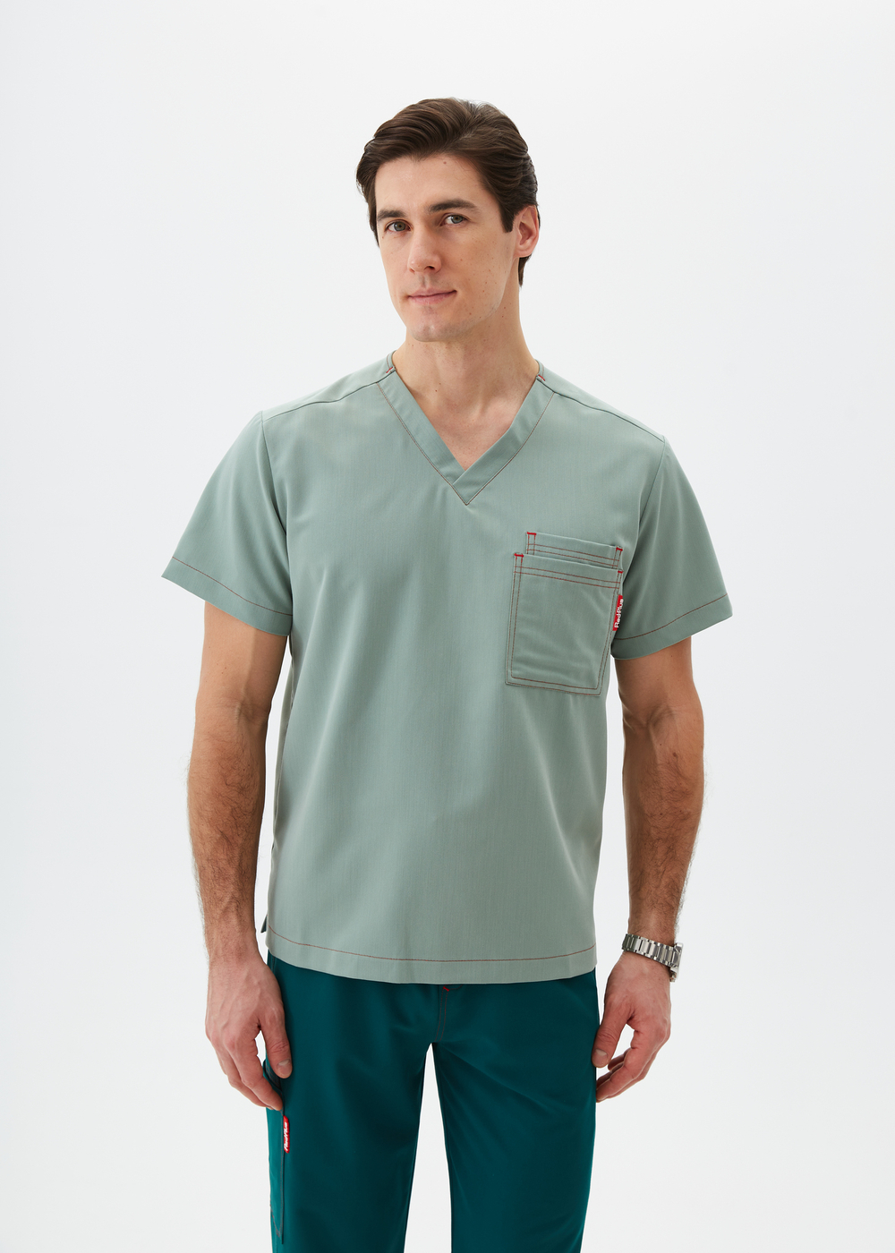 Топ медицинский мужской Гекай, шалфей