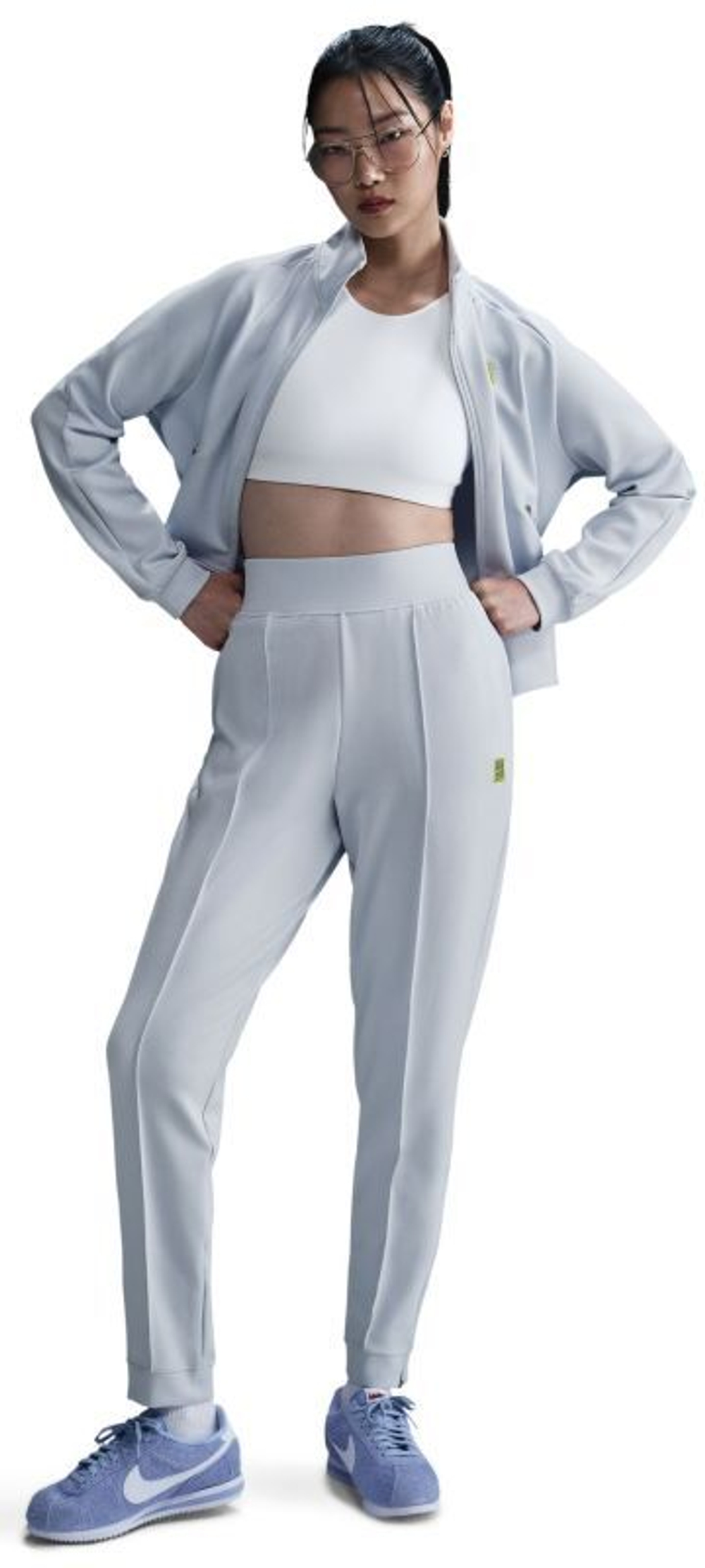 Женские теннисные брюки Nike Court Dri-Fit Heritage Knit Pant - небесный