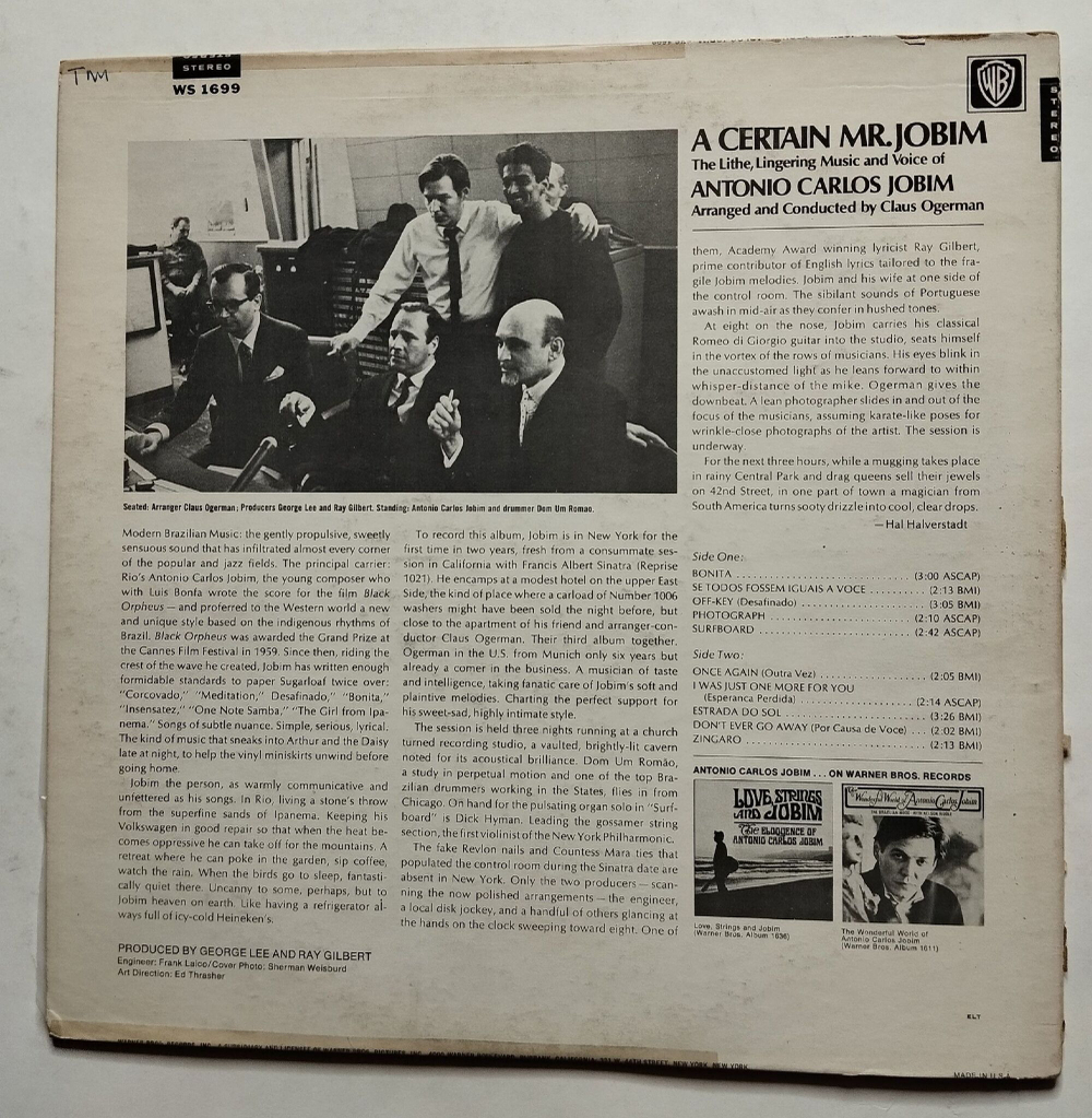 Винтажная виниловая пластинка LP Antonio Carlos Jobim A Certain Mr. Jobim (USA 1967)