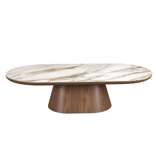 Журнальный стол 2160 из керамики в мраморной отделке и ореха