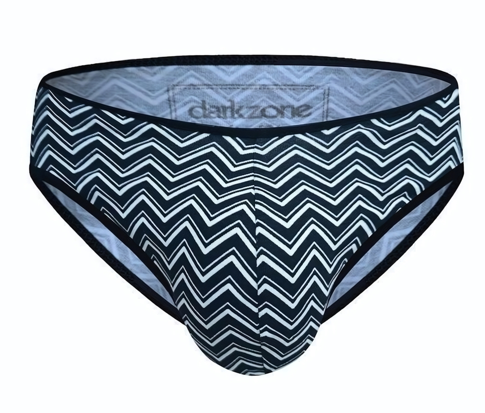 Темно-синие трусы-слипы с зигзагообразным принтом (Размер: M) (Цвет: темно-синий)