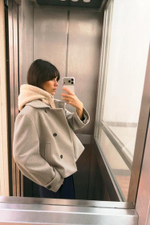 Короткий пальто с высоким воротником - ZARA