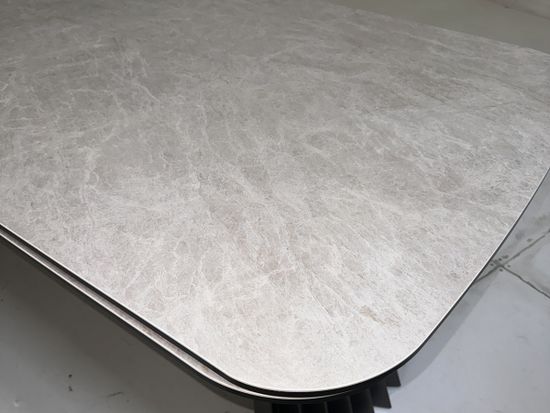 Стол ASTRID 200 TL-102 Бежевый мрамор, испанская керамика / Темно-серый каркас