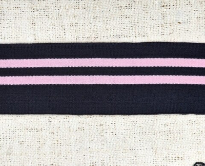 Подвязы трикотажные, ш. 7 см, L 130 см, чёрный/розовый