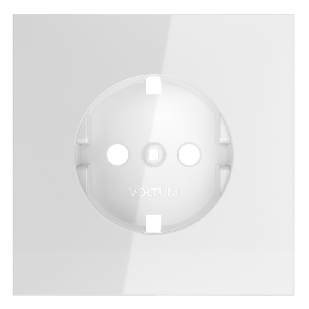 Накладка для розетки с заземлением, S70 (белый глянцевый)