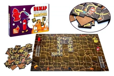 Игра настольная "Пожар. Тяни рукав" 72 фишки (Ракета)