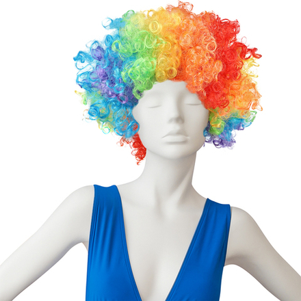 Парик Клоуна кудрявый Радужный