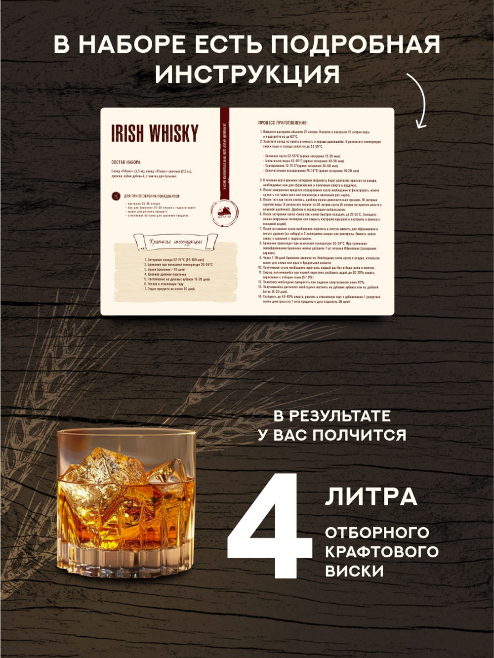 "Irish Whisky" Зерновой набор для виски