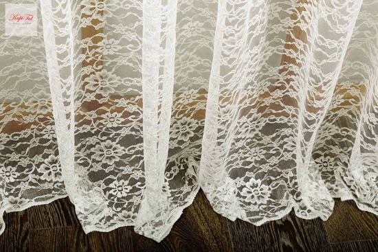 Тюль-Люси, гипюр жаккардовый (молочный)