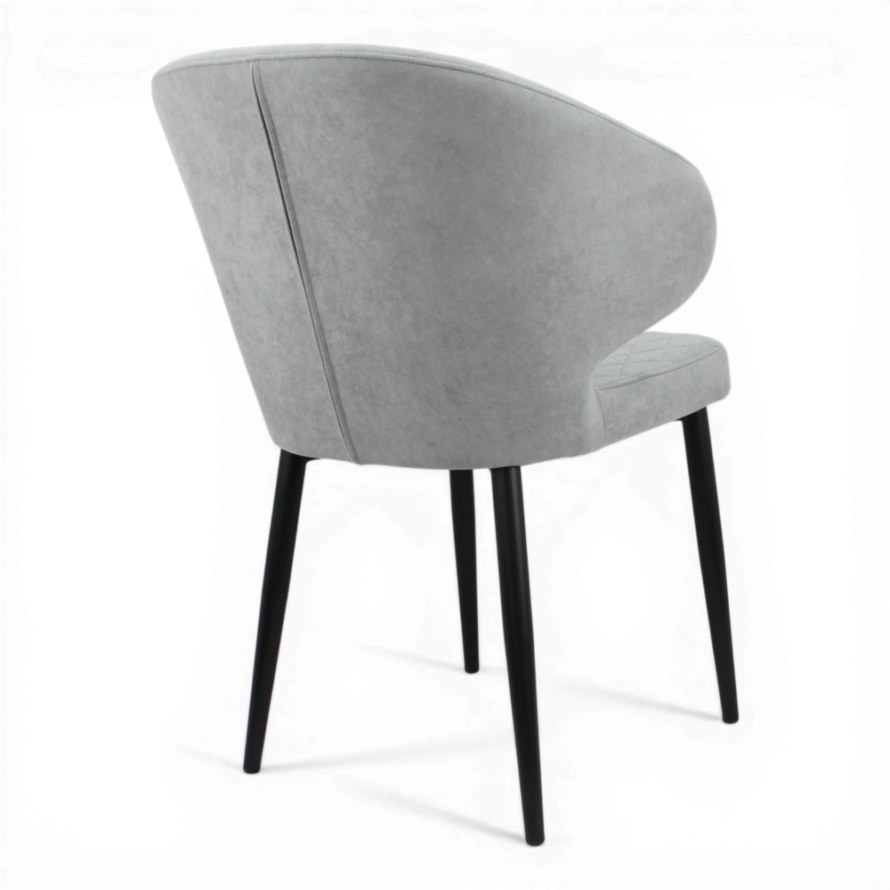 Стул "Нант" (арт. 355), велюр Бренди В20 светло-серый, ножка круглая черная