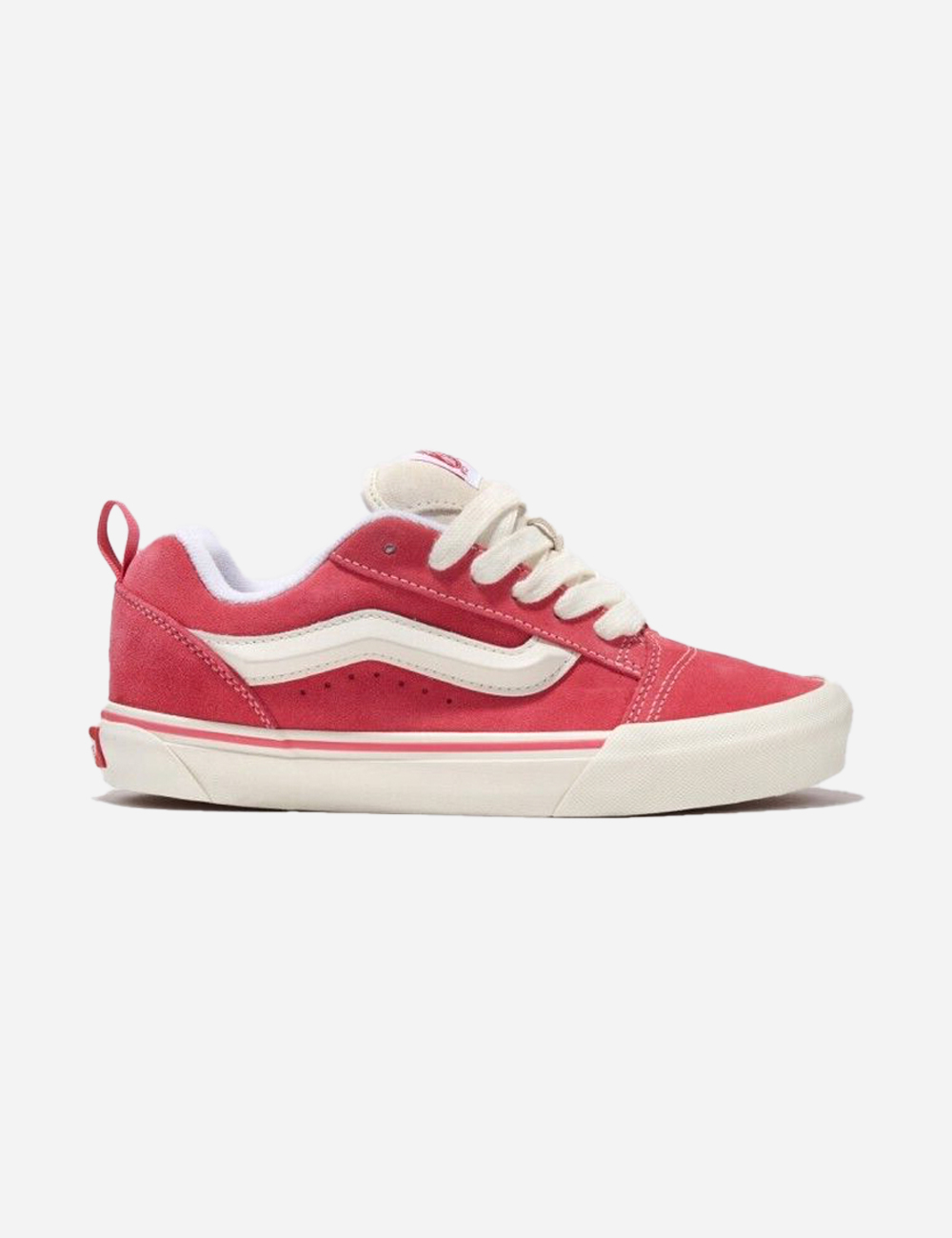 Pink and white low top vans top