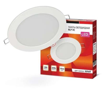 Светильник светодиодный RLP-VC 12Вт 6500К IP40 960лм 230В 145мм круглый встраив. панель бел. IN HOME 4690612024530