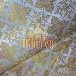 Парча "Вера" белая с золотом