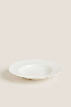 ZARA HOME ТОНКАЯ ФАРФОРОВАЯ ТАРЕЛКА ДЛЯ МАКАРОН, БЕЛЫЙ