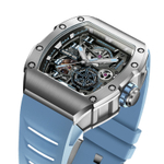 CERIEPON Silver Stone Racing Track Collection Glow In The Dark Men"s Cut Out Waterproof Watch Men"s Mechanical Movement