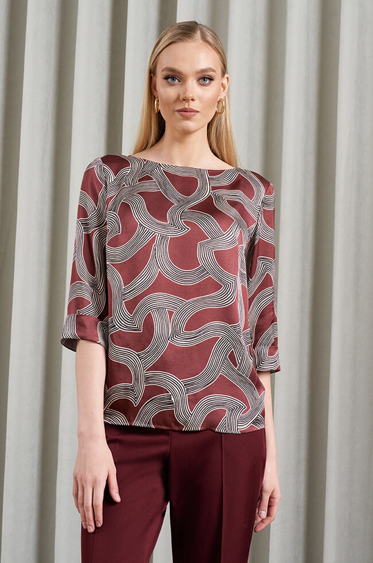 22882 Блузка женская (бордовый принт)