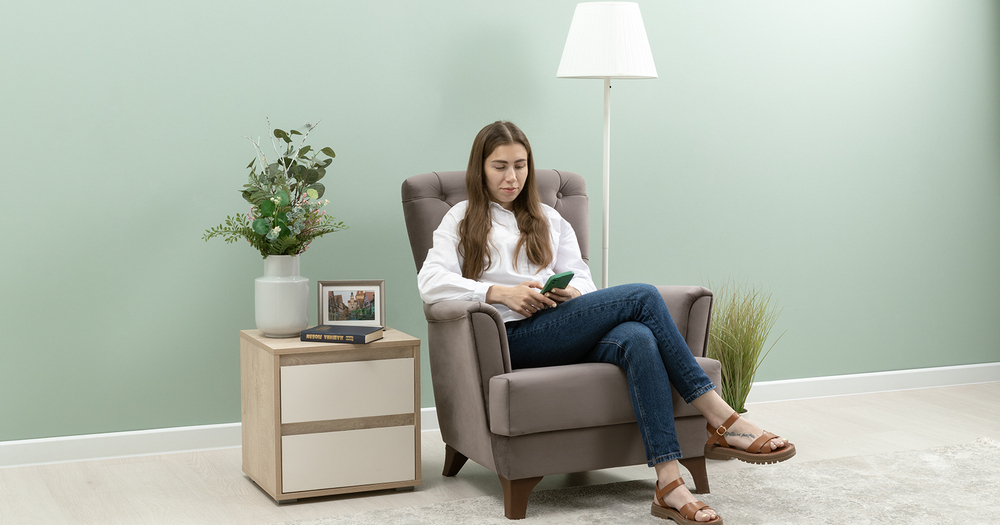 Ирис кресло для отдыха ( серо-коричневый)