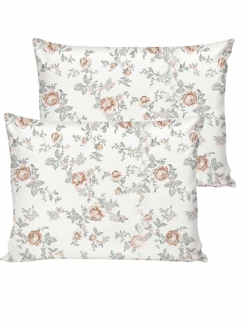 Наволочка комплект 2шт перкаль Сказка "Роза серая" 50x70 см на молнии