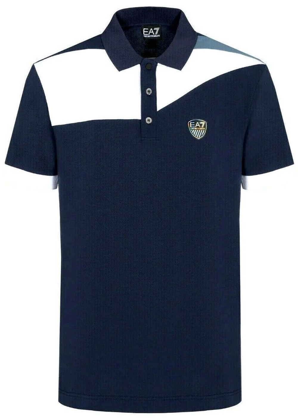 Мужское поло теннисное EA7 Man Jersey Polo Shirt - navy blue