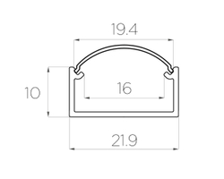 Профиль накладной алюминиевый LC-LP-1022-2 Anod