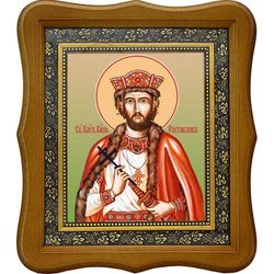 Ростислав Великоморавский Равноапостольный. Икона на холсте.