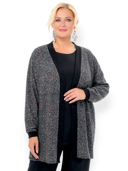 Кардиган джерси ангора, принт ёлочка