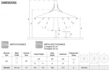 Зонт профессиональный Atlantic Solar 4000 антрацит/бежевый Турция