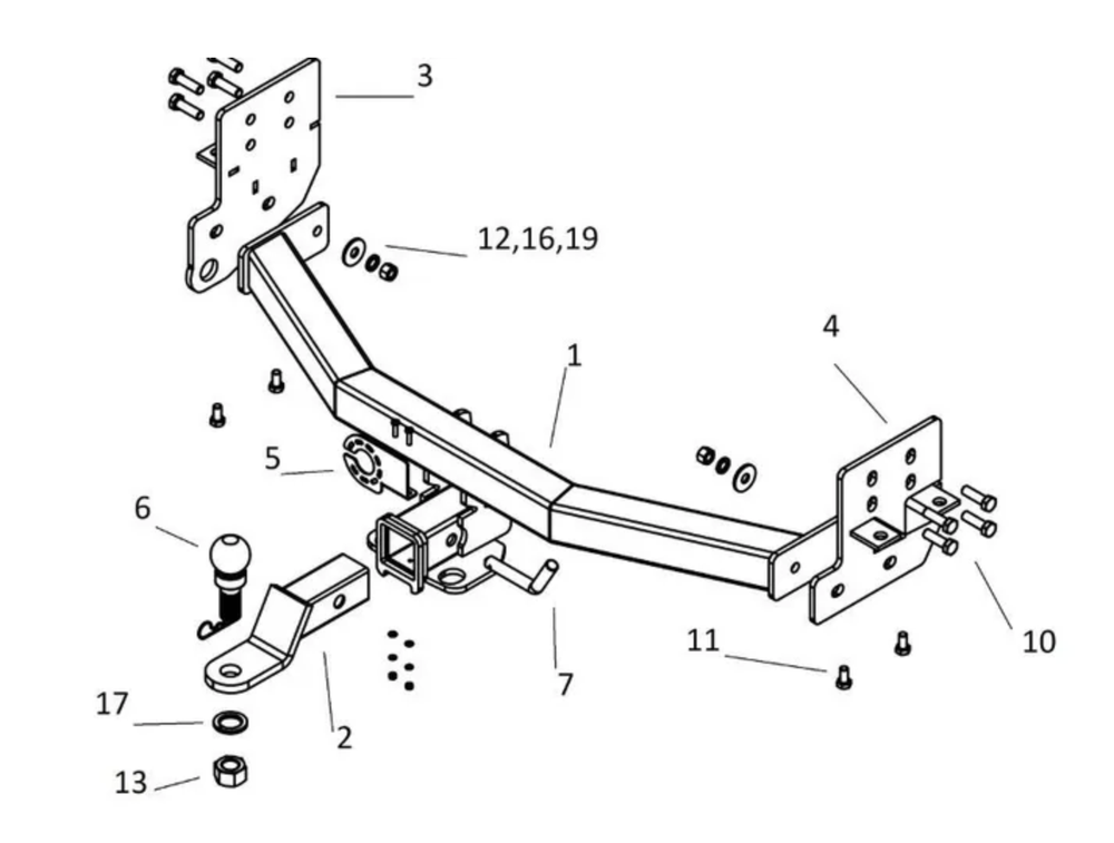 Фаркоп с унив. электрикой Смарт на Chevrolet TrailBlaizer 2012-2022 Бизон FA 0600-E