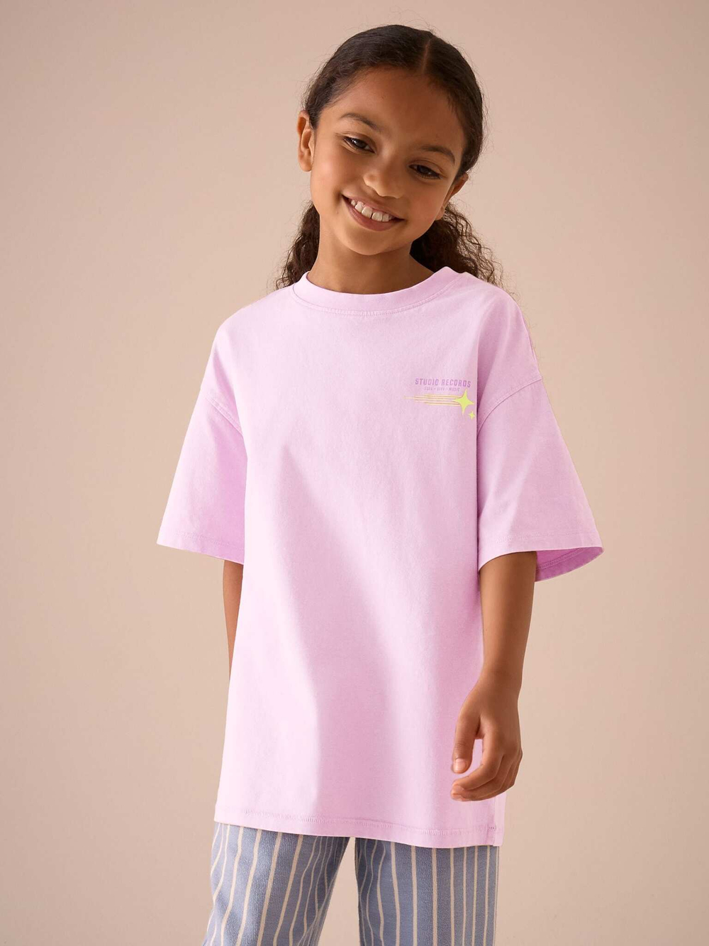 Футболка для девочки Next E44-344, 3 шт., Салатовый, Розовый, Голубой