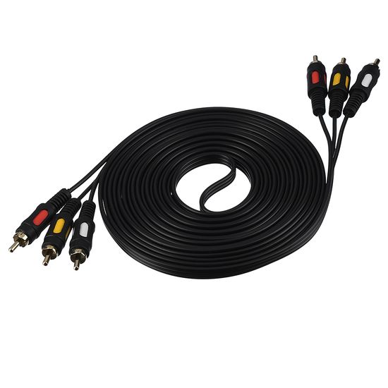 Кабель 3xRCA (m)-3xRCA (m) 5.0м ПВХ, GoPower 00-00027486
